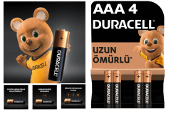 Duracell Alkalin AAA İnce Kalem Pil, 1,5V (LR03 / MN2400), 4’lü Paket